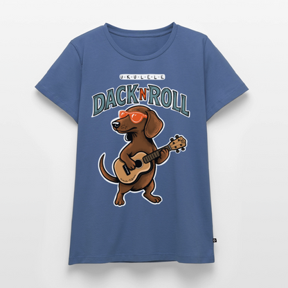 Damen Premium T-Shirt - „Dack’n’Roll“" - Taubenblau