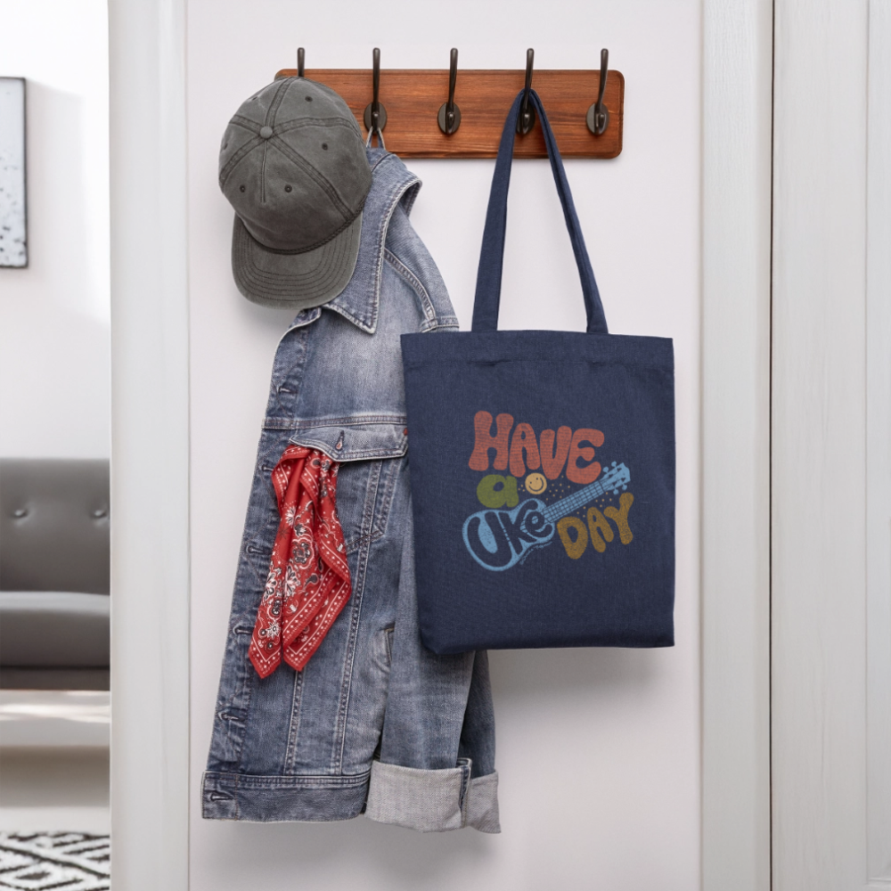 Baumwoll-Stoffbeutel mit "Have a Uke Day"-Design - melange Blue