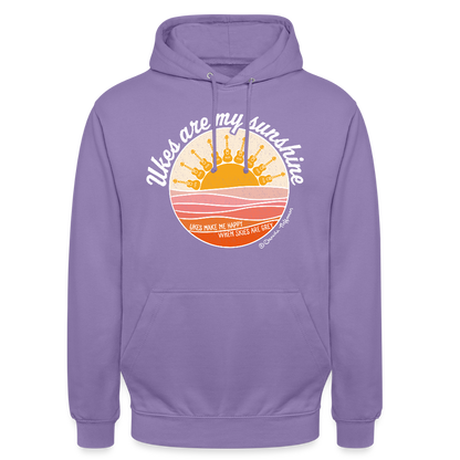 Ukulele Unisex Hoodie - "Ukes are my sunshine" - Lavendel