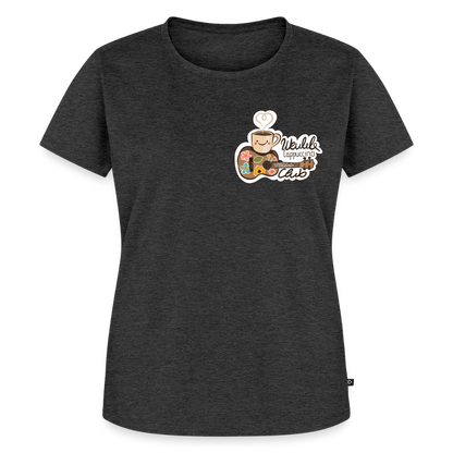 Damen Premium T-Shirt - „Ukulele Cappuccino Club" - Anthrazit meliert