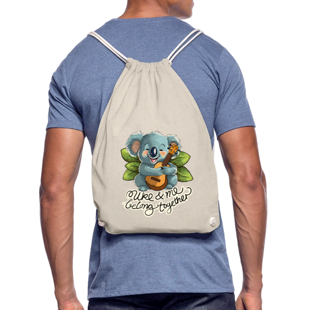 Ukulele Turnbeutel - "Uke and me belong together" - Natur