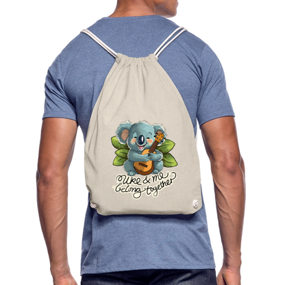 Ukulele Turnbeutel - "Uke and me belong together" - Natur