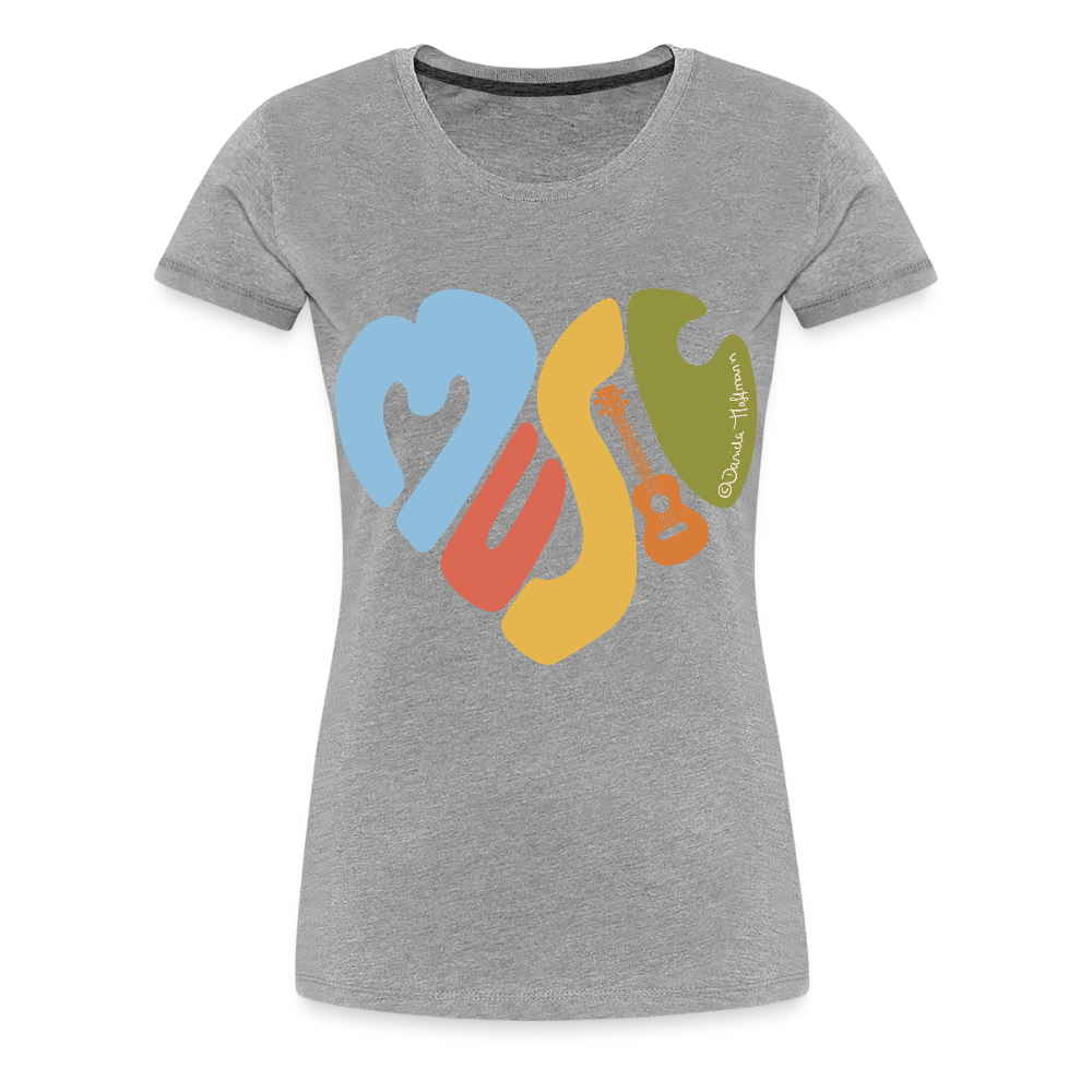 Damen Premium T-Shirt - "Music Love" - Grau meliert