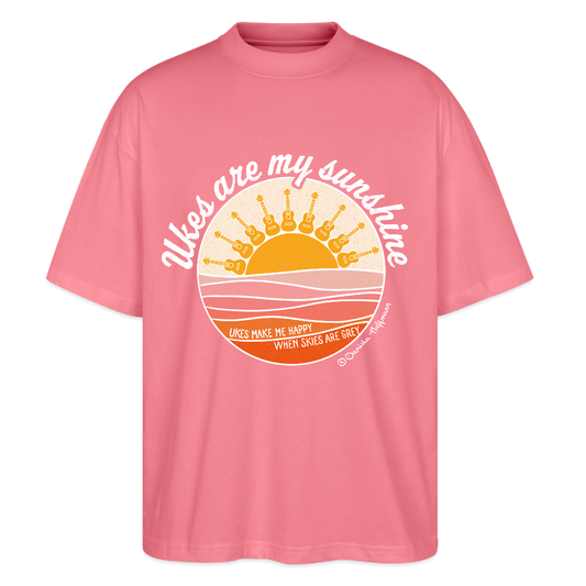 Ukulele Damen T-Shirt - "Ukes are my sunshine" - CURVY VIBES - Pink 