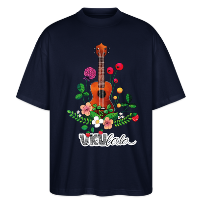 Ukulele Damen T-Shirt - "UKUlala" - CURVY VIBES - Navy