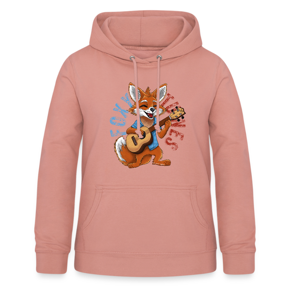 Frauen Hoodie - "Foxy Tunes" - Altrosa