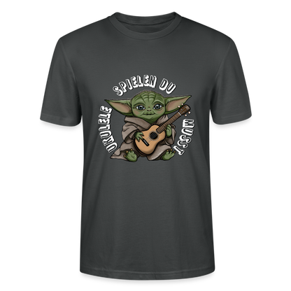 Ukulele T-Shirt Unisex - "Meister Yoda: Ukulele spielen du musst" - Anthrazit