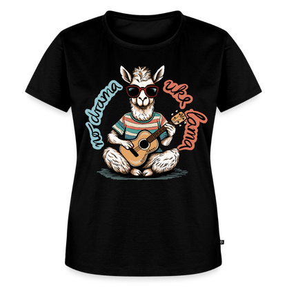 Damen Premium T-Shirt - "No drama - Uke Lama" - Schwarz