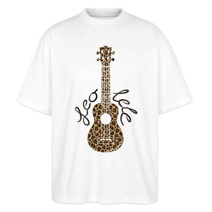 Ukulele Damen T-Shirt - "Leo-lele" - CURVY VIBES - Weiß