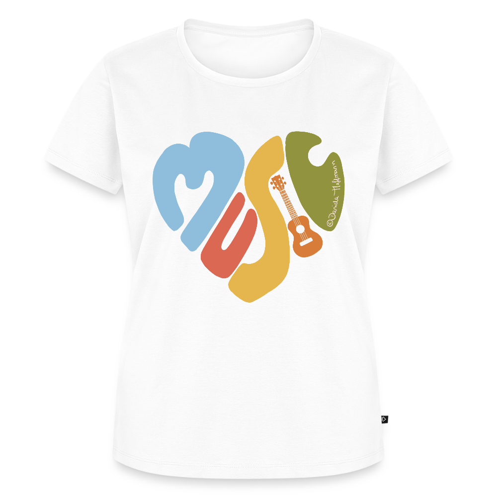 Damen Premium T-Shirt - "Music Love" - Weiß