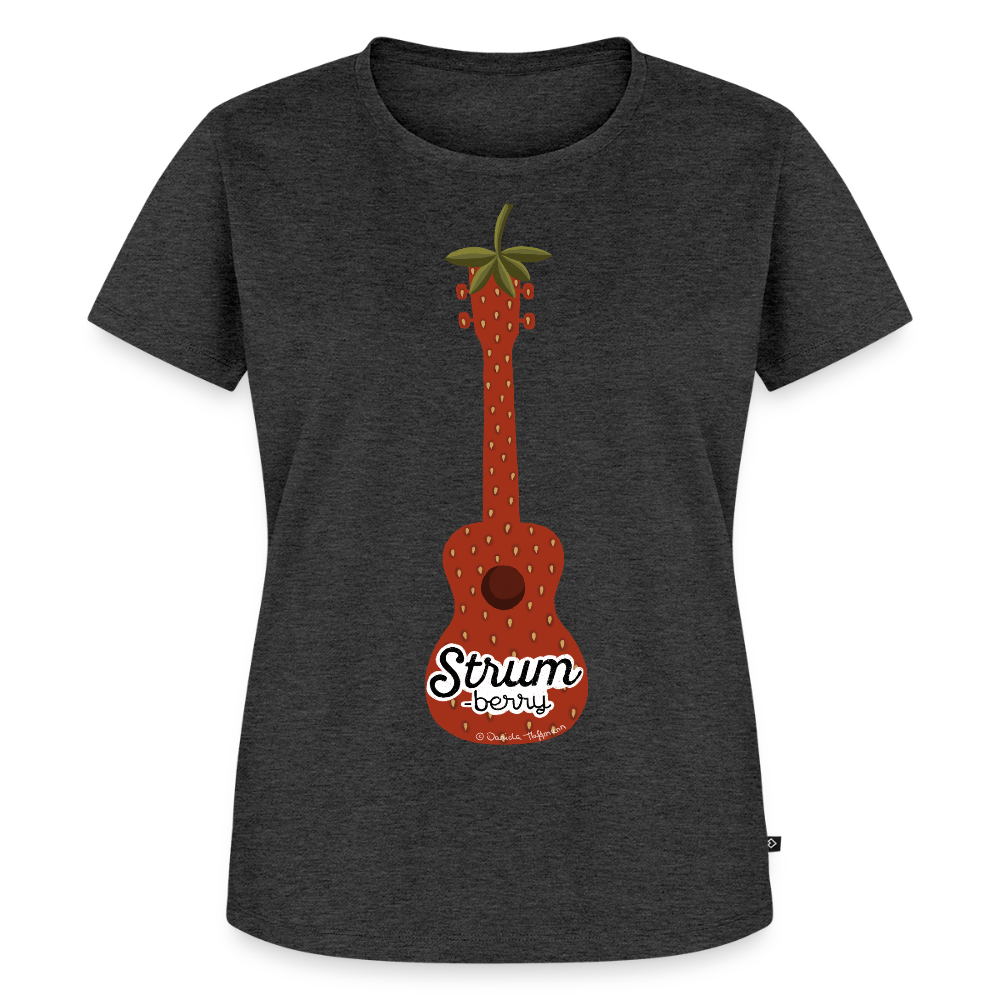 Damen Premium T-Shirt - "Strum-berry" - Anthrazit meliert