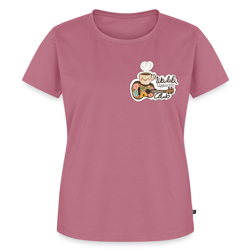 Damen Premium T-Shirt - „Ukulele Cappuccino Club" - Mauve