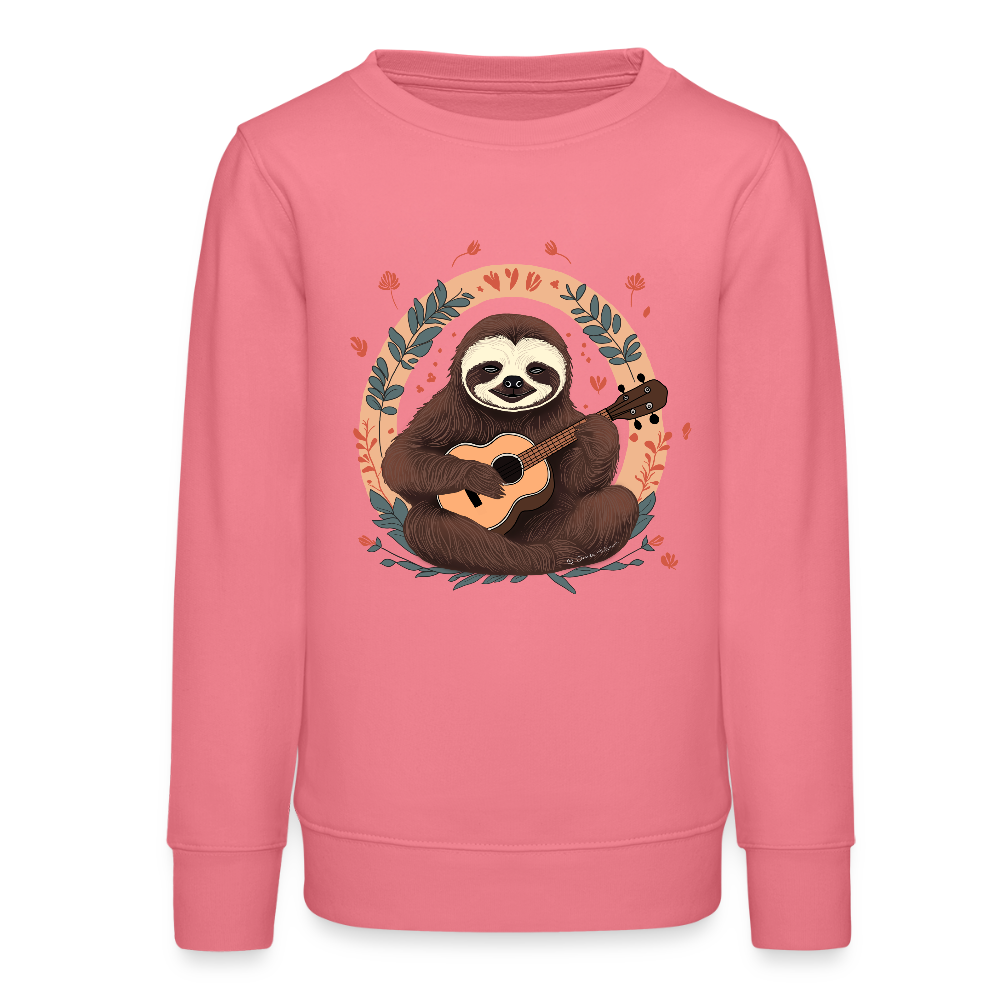 Bio Teenager Sweatshirt "Ukulele Faultier" - Pink 