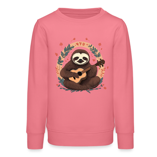 Bio Teenager Sweatshirt "Ukulele Faultier" - Pink 