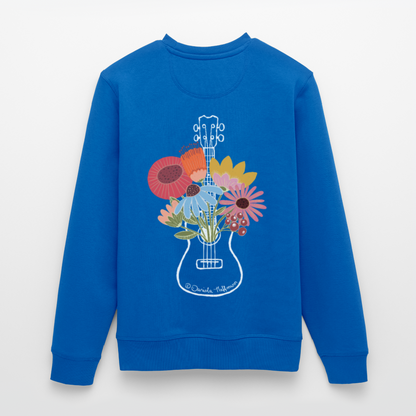 Ukulele-Sweatshirt - "Flower Power" - Königsblau