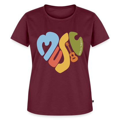 Damen Premium T-Shirt - "Music Love" - Burgunderrot
