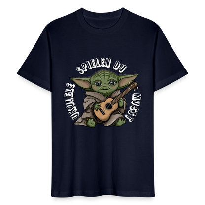 Ukulele T-Shirt Unisex - "Meister Yoda: Ukulele spielen du musst" - Navy