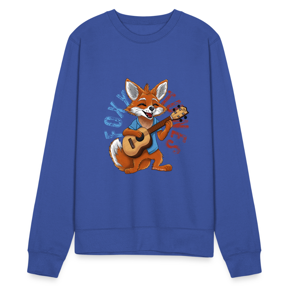 Ukulele Sweatshirt Unisex - "Foxy Tunes" - Royalblau