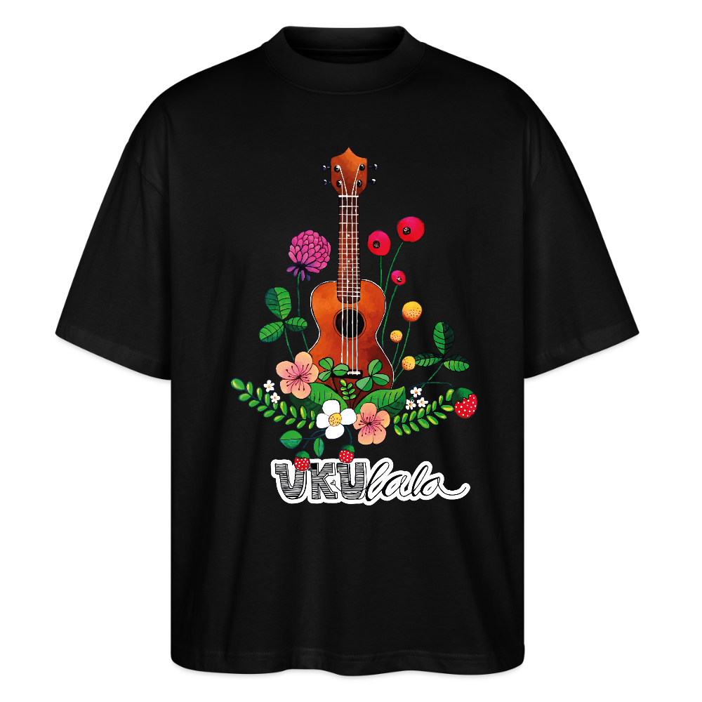 Ukulele Damen T-Shirt - "UKUlala" - CURVY VIBES - Schwarz