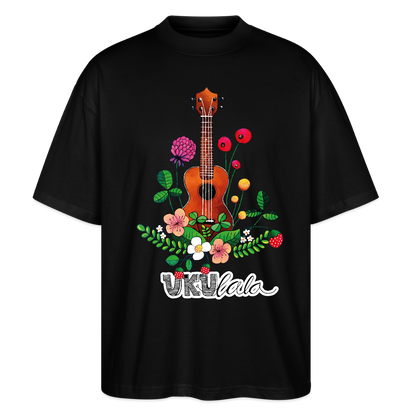 Ukulele Damen T-Shirt - "UKUlala" - CURVY VIBES - Schwarz