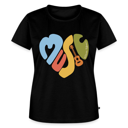 Damen Premium T-Shirt - "Music Love" - Schwarz