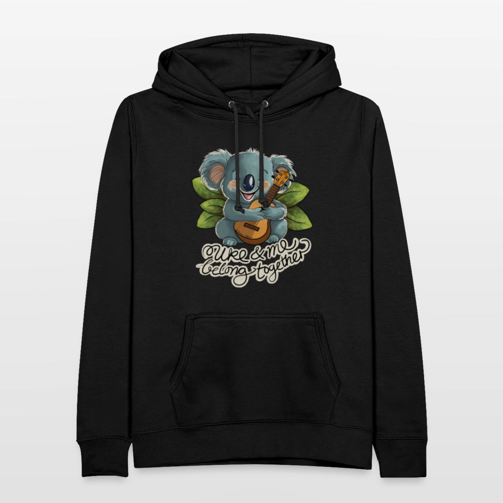 Frauen Hoodie - "Uke and me belong together" - Schwarz