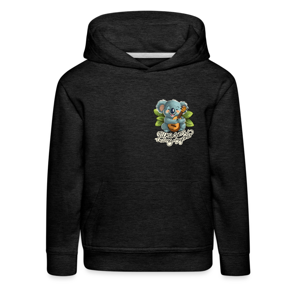 Kinder Premium Hoodie - Ukulele Faultier - Anthrazit