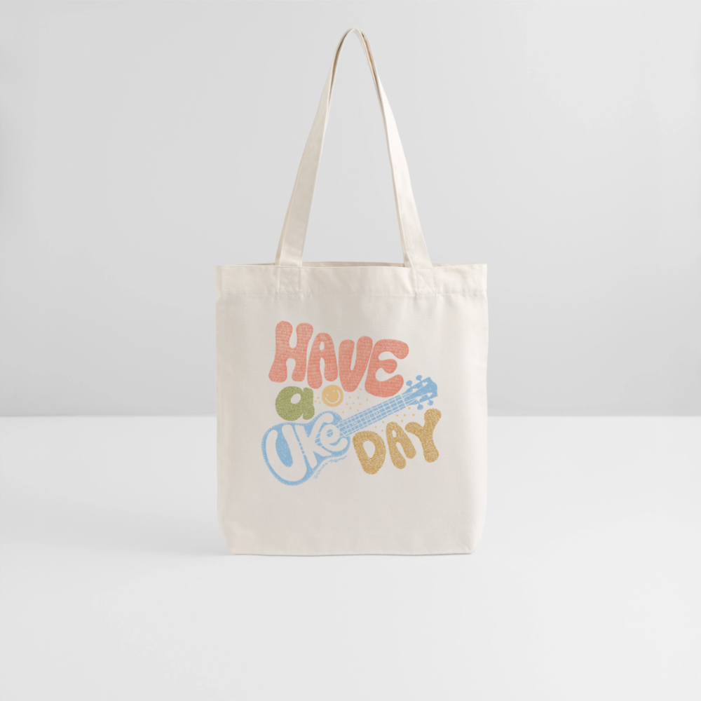 Baumwoll-Stoffbeutel mit "Have a Uke Day"-Design - Naturweiß