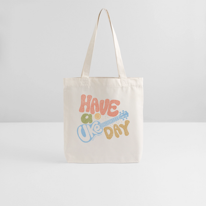 Baumwoll-Stoffbeutel mit "Have a Uke Day"-Design - Naturweiß