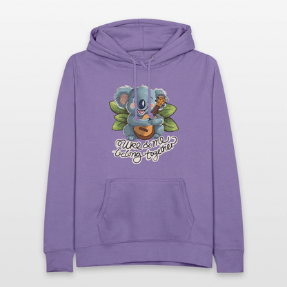 Frauen Hoodie - "Uke and me belong together" - Lavendel