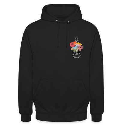 Ukulele Unisex Hoodie - "Flower Power" - Schwarz