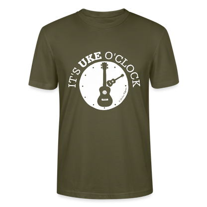 Unisex Ukulele-T-Shirt - "It's UKE o'clock" - Khaki