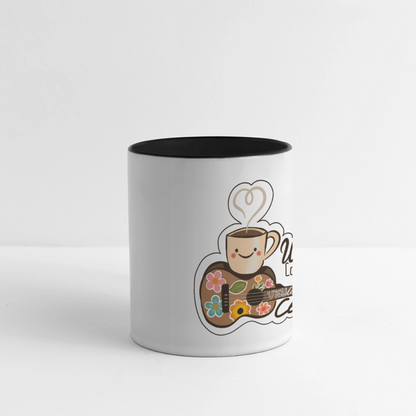 Tasse "Ukulele Cappuccino Club" - Weiß/Schwarz