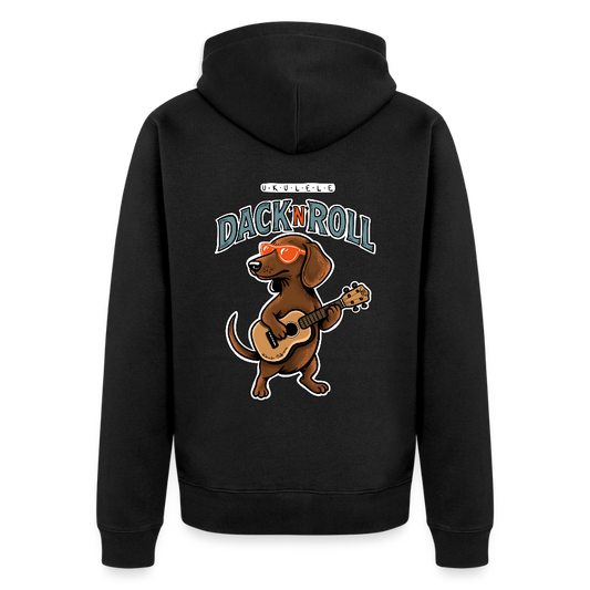 Premium Kapuzenjacke "Dack'n'Roll" - Schwarz