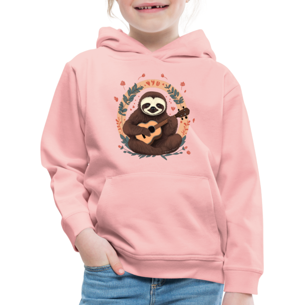 Kinder Premium Hoodie - Ukulele Faultier - Kristallrosa