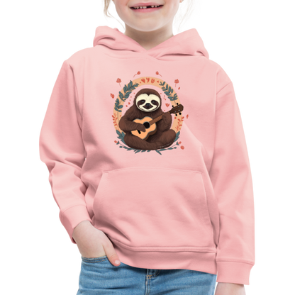 Kinder Premium Hoodie - Ukulele Faultier - Kristallrosa