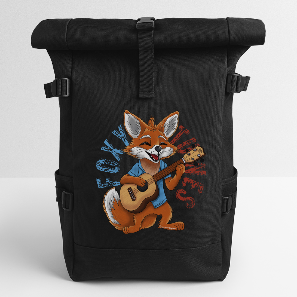 Ukulele Rolltop Rucksack - Schwarz