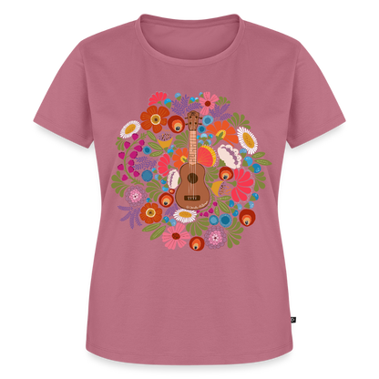 Damen Premium T-Shirt - Ukulele im Blumenmeer - Mauve
