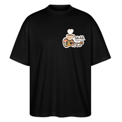 Ukulele Damen T-Shirt - „Ukulele Cappuccino Club“ - CURVY VIBES - Schwarz