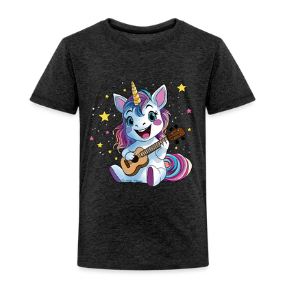 Kinder Premium T-Shirt "Ukulele-Einhorn" - Anthrazit