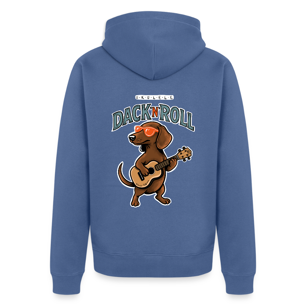 Premium Kapuzenjacke "Dack'n'Roll" - Taubenblau