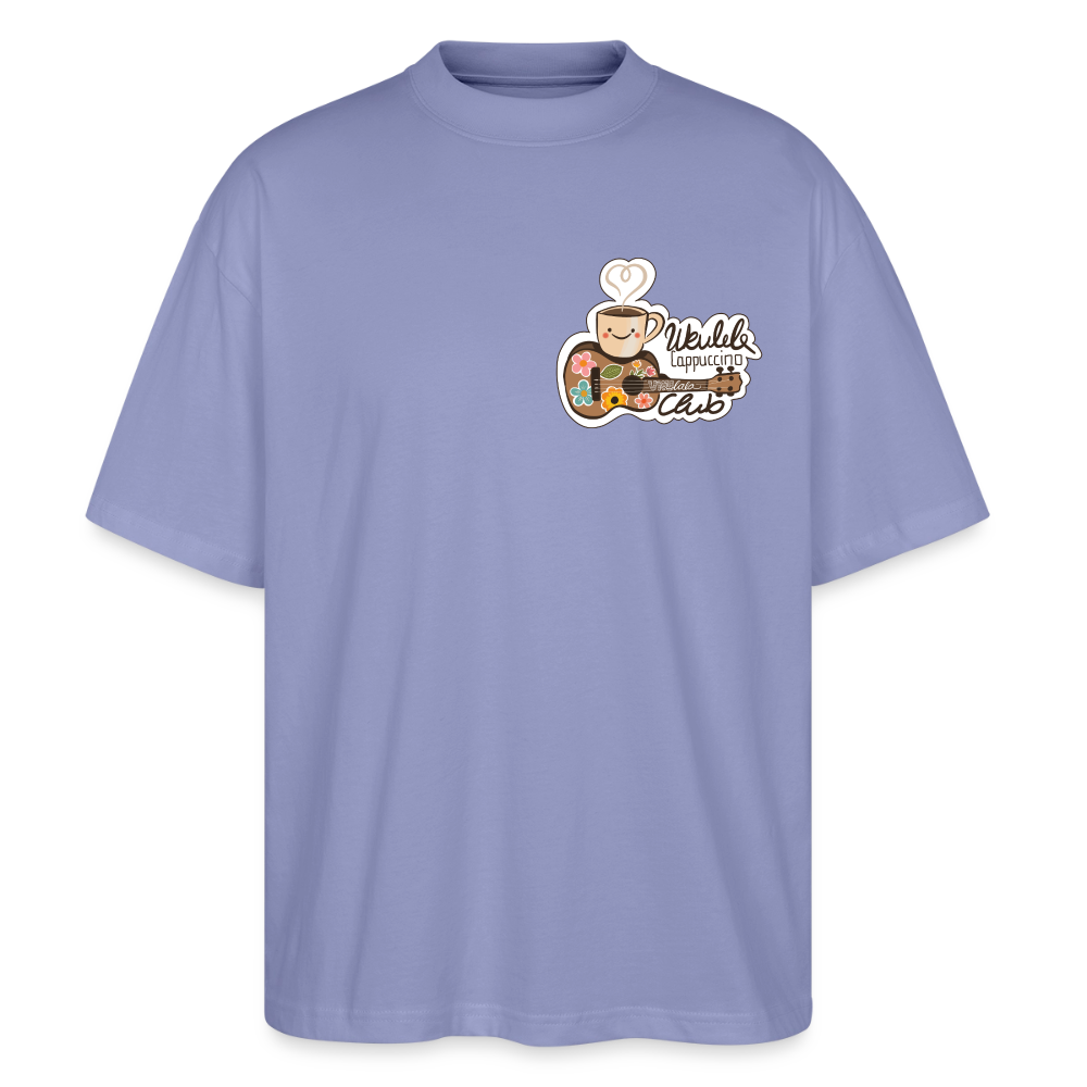 Ukulele Damen T-Shirt - „Ukulele Cappuccino Club“ - CURVY VIBES - Violett
