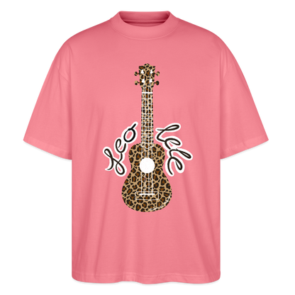 Ukulele Damen T-Shirt - "Leo-lele" - CURVY VIBES - Pink 