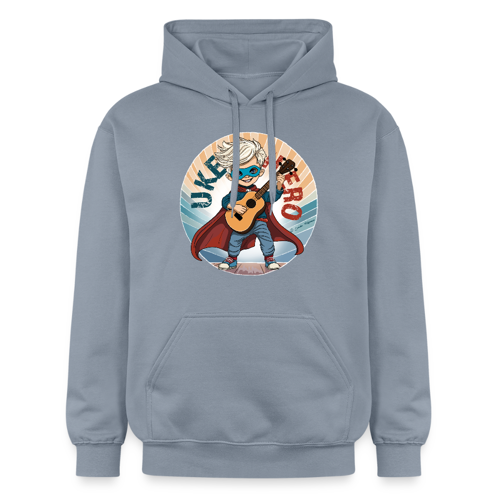 Unisex Hoodie - "Uke-Hero" - handgezeichnetes Design - Blau