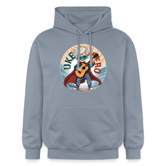 Unisex Hoodie - "Uke-Hero" - handgezeichnetes Design - Blau