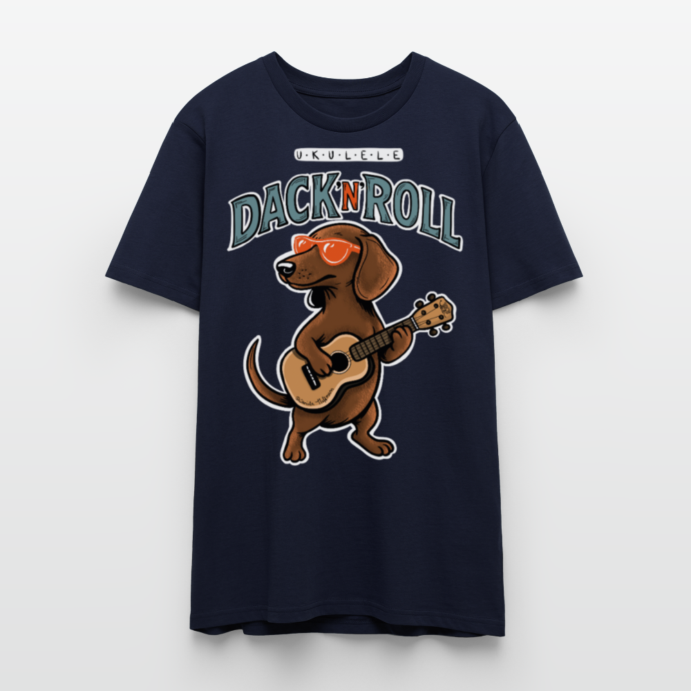 Unisex Ukulele-T-Shirt - „Dack’n’Roll“ - Navy