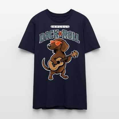 Unisex Ukulele-T-Shirt - „Dack’n’Roll“ - Navy
