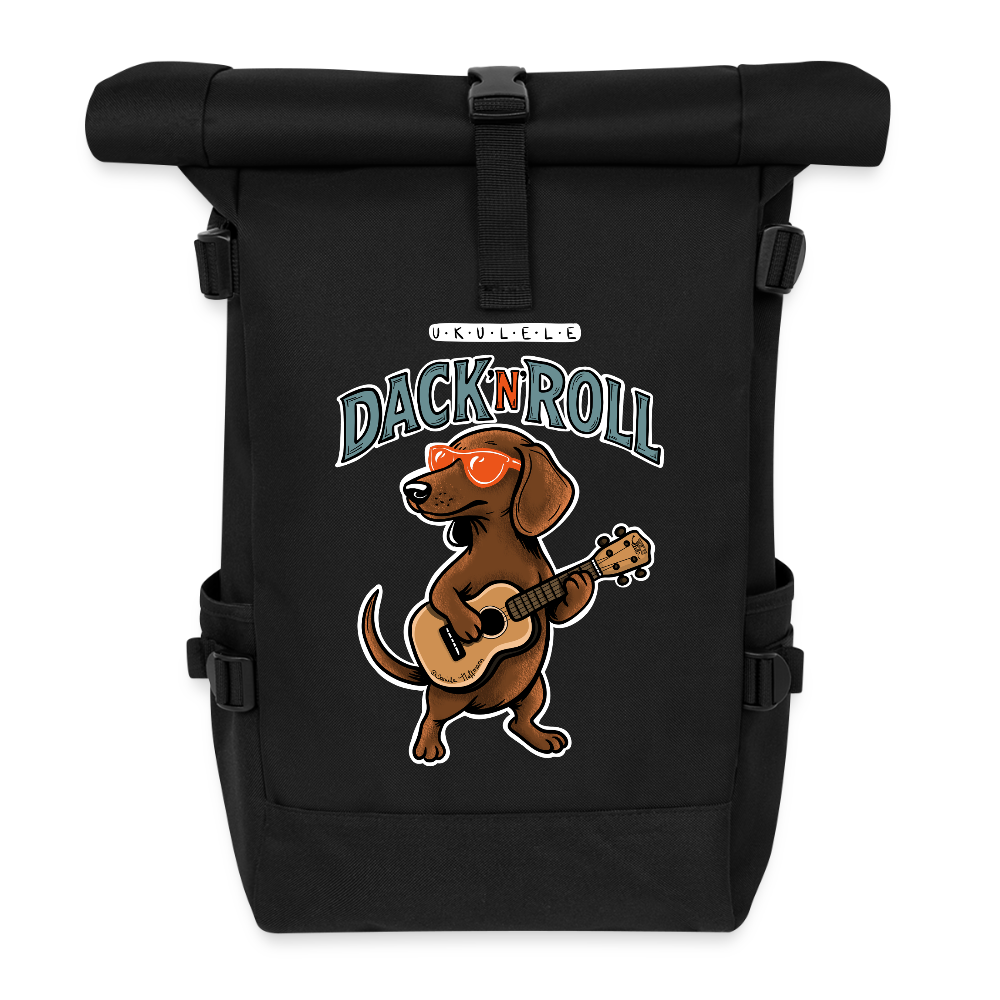 Ukulele Rolltop Rucksack „Dack’n’Roll“ - Schwarz