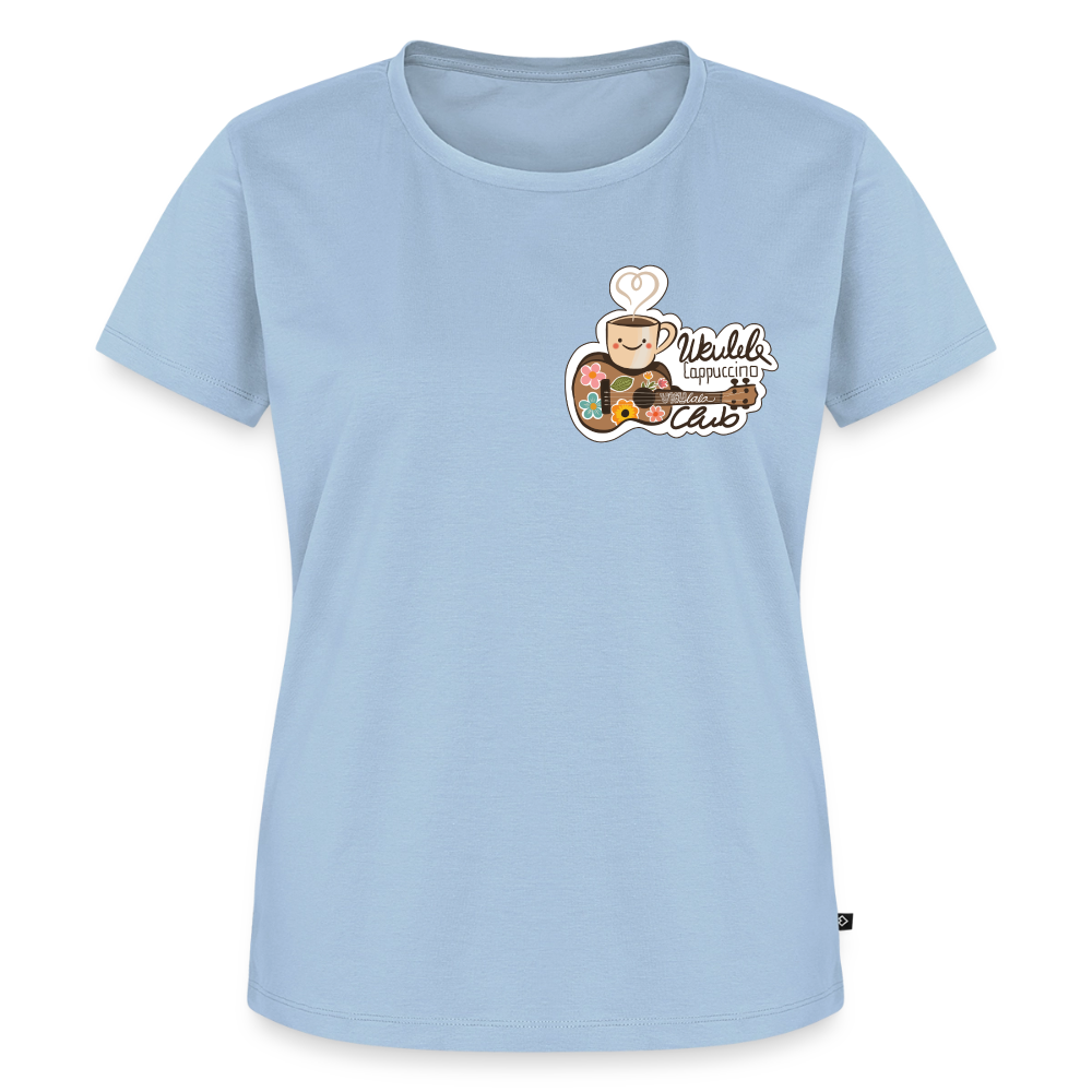 Damen Premium T-Shirt - „Ukulele Cappuccino Club" - Hellblau