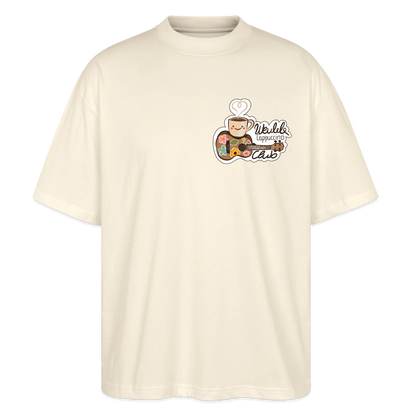 Ukulele Damen T-Shirt - „Ukulele Cappuccino Club“ - CURVY VIBES - Natur